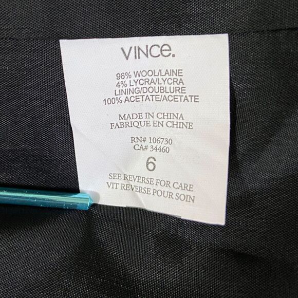 Vince Women's Single-Breasted 1-Button Blazer Size 6 Black Wool Shawl Collar - Picture 8 of 11